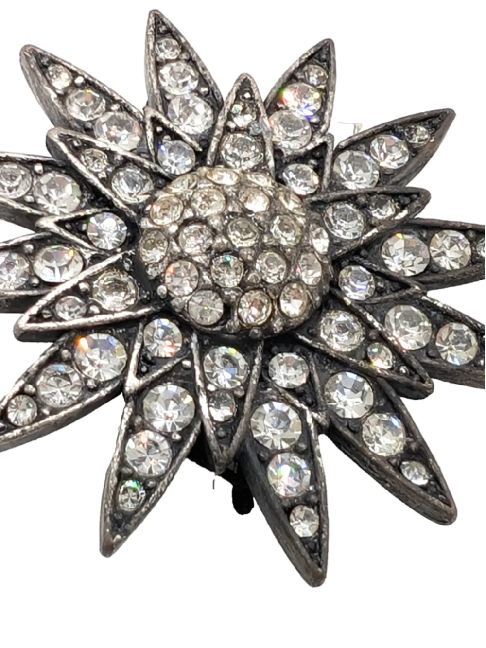 Chico's Statement Sunburst Brooch Pin Sparkly 2